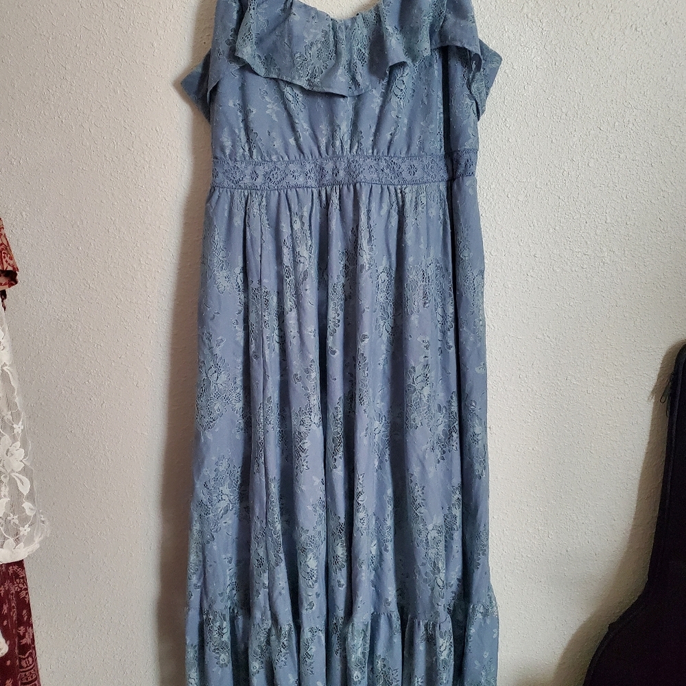 Blue Lace Maxi Dress